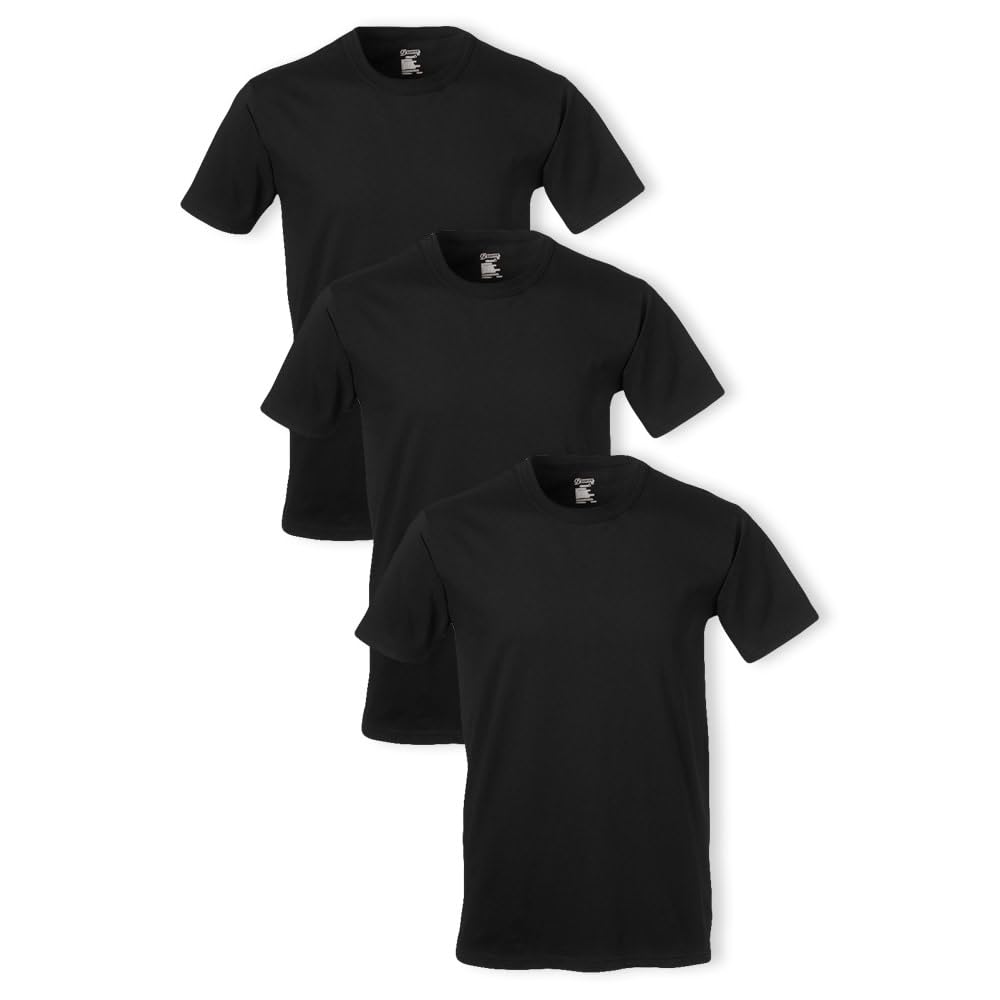 Soffe Men's 3 Pack 4.3 Oz Cotton Military Tee, Black, X-Large