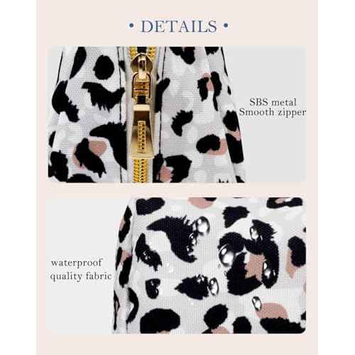 Aosbos Small Travel Makeup Pouch - Cosmetic Bag for Women, Midnight Black