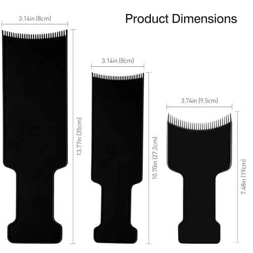 4-Piece Balayage Highlighting Kit - Black Nylon Combs & Brush for Salon & Home Use