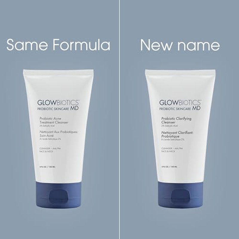 Glowbiotics Probiotic Clarifying Cleanser 5 oz ? Gentle Foaming Face Wash with 2% Salicylic Acid & Peptides | Probiotic BHA Cleanser for Oily & Acne-Prone Skin