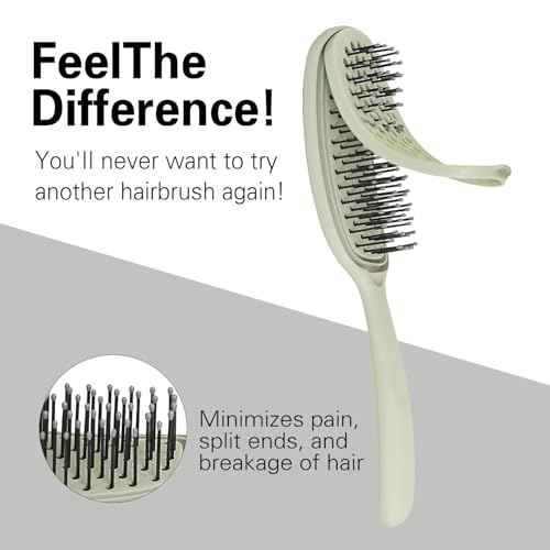 Unique Design Wet Detangling Hair Brush- Vented Design & Ultra Soft Bristles with Removable Screen Manages Tangle and Uncontrollable Hair. Pain-Free. Christmas Stocking Stuffer Gift.