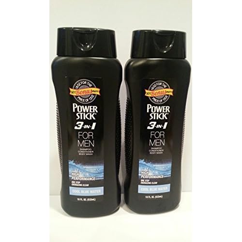 3 in 1 for Men Shampoo Conditioner Body Wash Cool Blue Water 18 oz. 50% Bonus More (2 Pack)