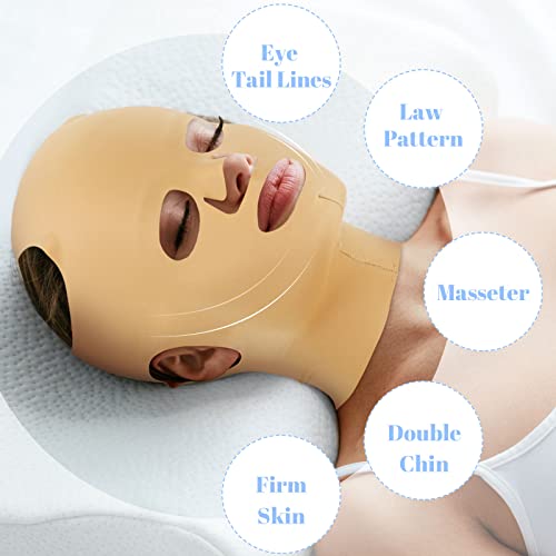 Treela 2 Pieces Full Face Lift Sleeping Belt Reusable Mask Chin Lift Facial Mask Face Belt Double Chin Thin Facial Bandages Cheek tape Strap Massage Shaper for Women