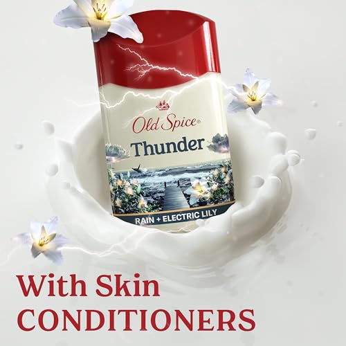 Old Spice Dry Feel Antiperspirant Deodorant for Men, 24/7 Long Lasting Freshness, 24/7 Lasting Sweat & Odor Protection, Gentle on Skin with Skin Conditioners, Thunder Rain + Electric LilyScent, 2.6 oz