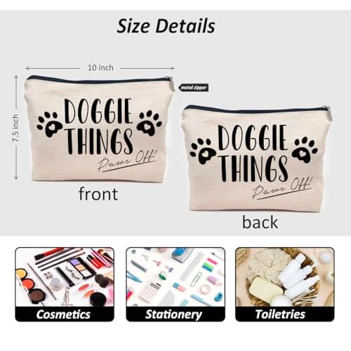 IWXYI Pet Mom Gift,Gift For Pet Mom,Doggie Things Bag,Dog Things Makeup Make Up Bag Zipper Pouch Travel Toiletry Gifts For Dog Mom Lover