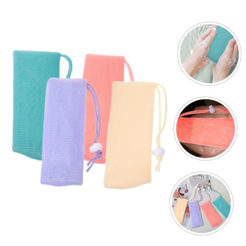 4pcs Soap Bar Shower Bag Lathering Mesh for Face Net Pouch Exfoliating