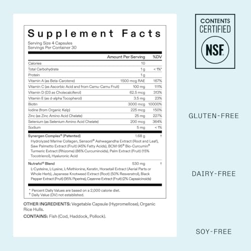 Nutrafol Women's Hair Growth Supplements and Hair Serum, Ages 18-44, Clinically Tested for Visible Thickness and Strength - 1 Month Supply, 1.7 Fl Oz Bottle