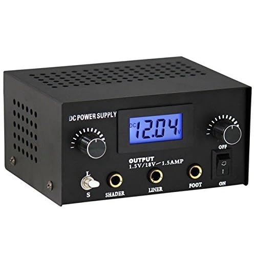 DGT Pro Digital Dual Tattoo Machine Power Supply Kit w/ 2 Clip Cord & Foot Pedal