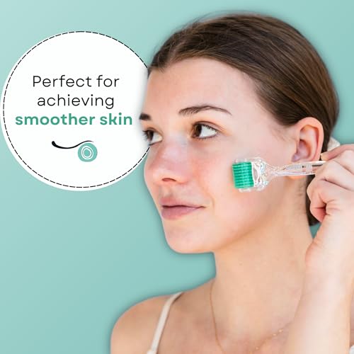 Derma Roller for HAIR and SKIN - for Face and Scalp Derma Stamp, 192 Titanium Individual Microneedles | FREE Storage Case | for Men and Women (0.30mm)