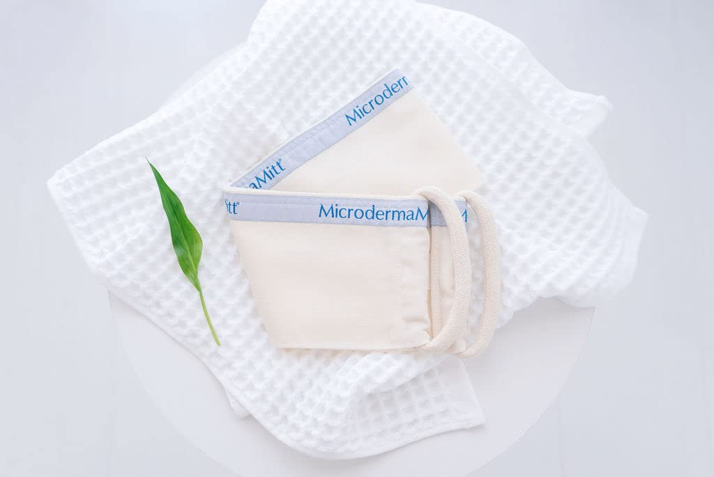 MicrodermaMitt Deep Exfoliating Back Scrubber - Bath & Shower Premium Back Scrub & Dead Skin Remover - Heavy Duty Double-Sided Turkish Kessa Exfoliator - Body Cleaner for Shower