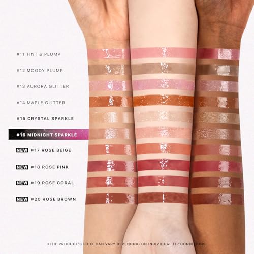 Nature Republic HONEY MELTING LIP GLITTER & PLUMPING (16 MIDNIGHT SPARKLE) SOFT LIP STICK Moisturizing Gloss, Volumizing formula, Color changing Sheer tint, Shine Glimmer Finish, Stocking Stuffers