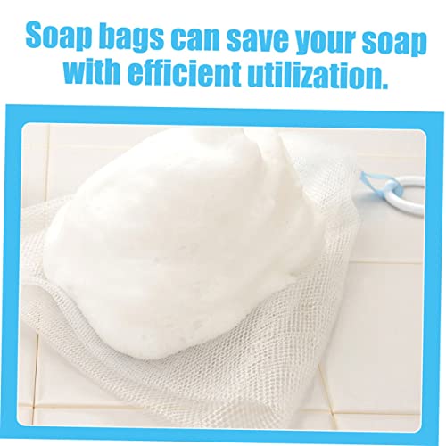 minkissy 4pcs Facial Foaming Nets for Soap Exfoliating Bubble Maker Pouches for Gentle Face Wash Skincare Routine Sponge Flower Design