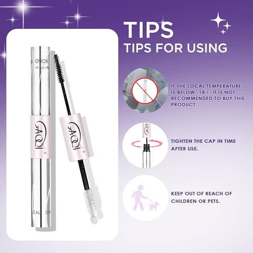 GAQQI Lash Cluster Glue, Lash Bond and Seal Waterproof, Bond & Seal Eyelash Glue for Clusters, Eyelash Adhesive Black Long-Lasting 72H, Latex-Free£¨5ml+5ml£©