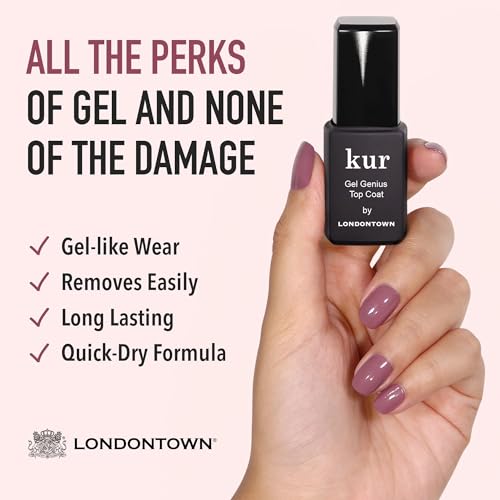 LONDONTOWN kur Nail Conceal & Go Duo Set, Includes Nail Illuminating Concealer & Gel Genius Top Coat, 2 Piece Set, 0.4 Fl Oz