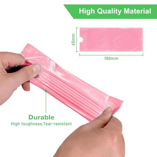 Large Size Tattoo Machine Covers, 200Pcs Sealable Tattoo Pen Sleeves Machine Bags 2.5" x 7.1" Pen Covers, Disposable Cartridge Tattoo Machine Bags XL,4 Colors (PINK)