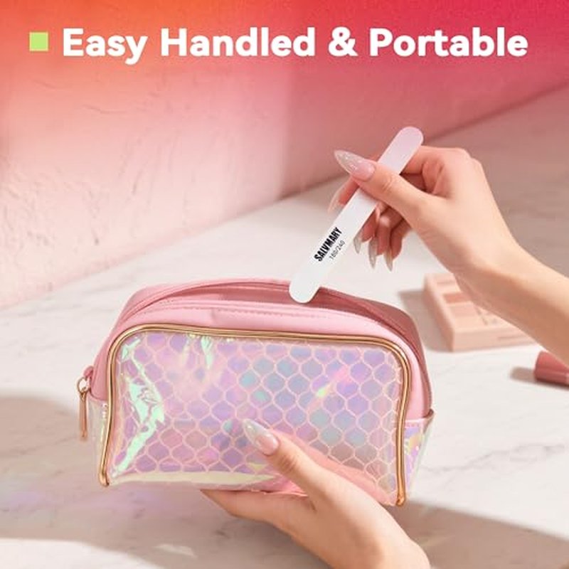 Professional Disposable Small Nail Files 180/240 Grit Double Sided White Emery Boards for Nails Manicure Pedicure Tools 50Pcs