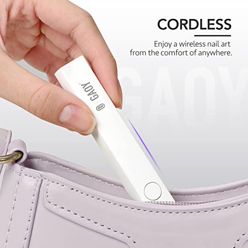 GAOY Handheld UV Light for Gel Nails, Mini Nail Lamp, Portable Cordless Rechargeable, Fast Curing