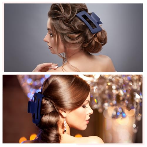 Hoteam 72 Pcs 4.1 Inch Large Hair Claw Clips Bulk Rectangular Big Hair Claws Matte Nonslip Banana Clip Strong Hold Plastic Barrettes for Women Gifts Accessories, 18 Colors