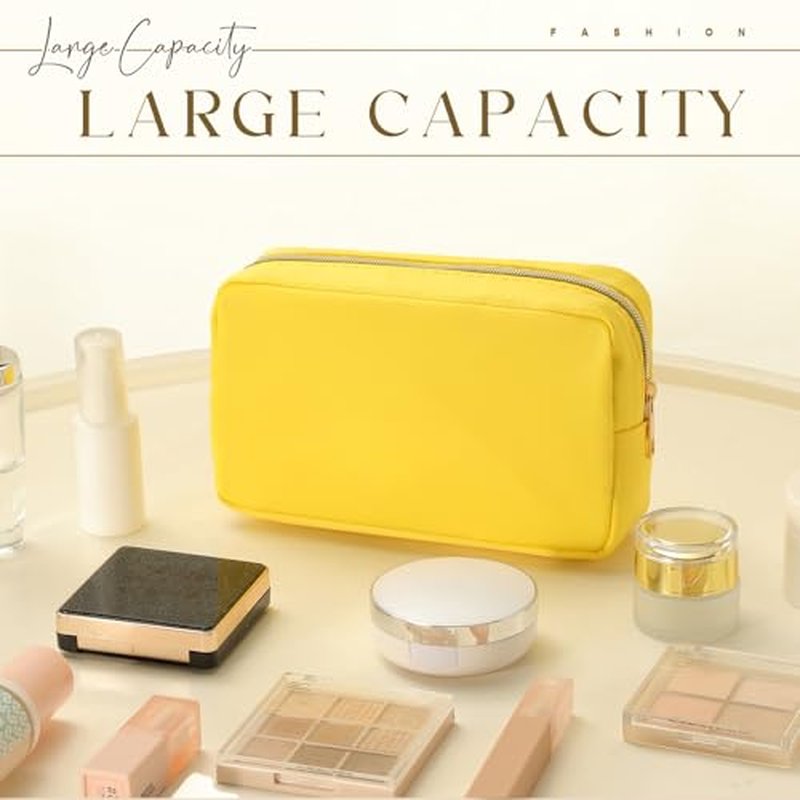 Sweetude 10 Pieces Nylon Makeup Bag Cosmetic Bags for Women Reusable Makeup Organizer Bag Cosmetic Travel Bag Big Capacity Toiletry Travel Organizer with Zipper (Macaron Color)