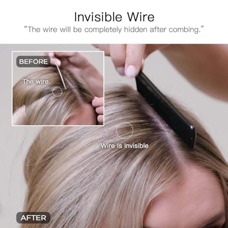 HOTBANANA Wire Hair Extensions, 20 inch 110g Dark Brown to Chestnut Brown Fish Line Real Human Hair Straight Invisible Wire Remy Hair Extensions