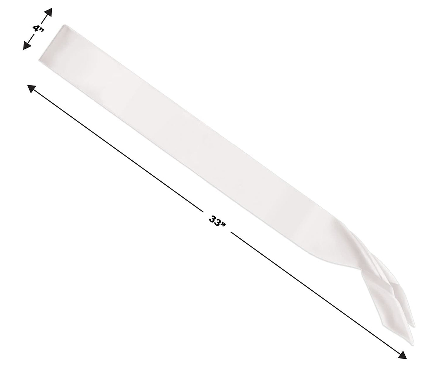 Beistle White Satin Sash, Customizable Fabric Wearable for Birthdays, Bachelorette Parties, Costumes, Events & Celebrations, Blank Design for DIY Personalization, 33" x 4"