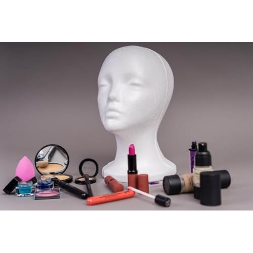 SHANY Styrofoam Model Heads ,Hat Wig Foam Mannequin Female Wig Head Stand ,Mannequin Head for wigs , Wig Holder - Round Base , 11 Inches Female Mannequin Head -1 Piece