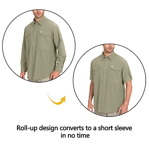 Little Donkey Andy Men's Hiking Stretch Quick Dry Shirt for Travel Sage Size XL