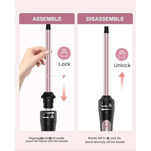 3/8 Inch Curling Iron, Small Curling Wand for Short & Long Hair, Ceramic Wand Curling Iron with 2 Temperature, Instant Heat Up, Halloween Christmas Gifts for Women