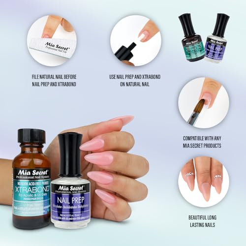 Mia Secret XTRABOND No-Burn Acid-free Primer 1/2 oz. for Acrylic and UV Gels