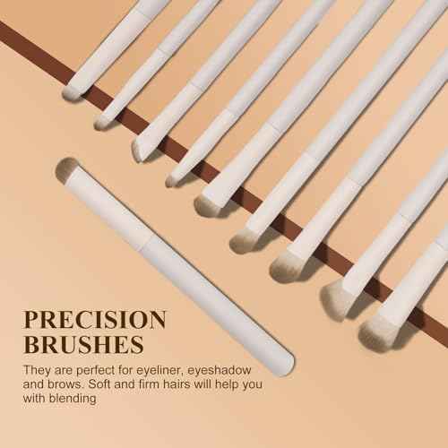 Makeup Brush Set Professional 13pcs£¬Premium Synthetic Powder Foundation Contour Blush Concealer Eyeshadow Blending Liner Make Up Brushes Kit£¨Milky B521£©