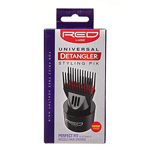 Red by Kiss Universal Detangling Blow Dryer Hair Styling Pik ? Double Layer Pik Attachment for Smooth, Frizz-Free Hair ? Compatible with All Hair Dryers, Wigs, Weaves & Natural Hair