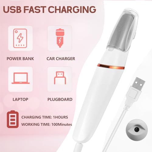 Electric Foot Callus Remover, Callus Remover for Feet Rechargeable Portable Pedicure Tool Kit, Smooth Pedicure Wand for Feet Care, Removes Dry Hard & Dead Skin Ideal Gift (White)