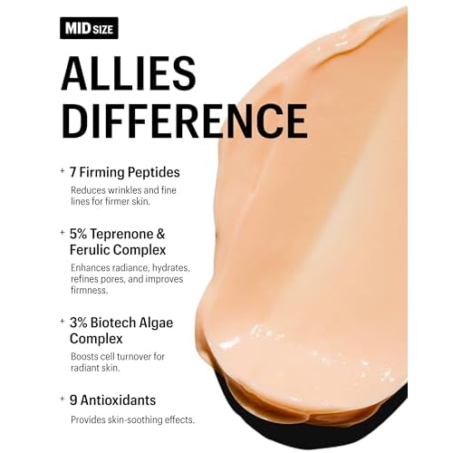 Allies of Skin Peptides & Antioxidants Advanced Firming Daily Treatment with 13 Brighteners, 9 Antioxidants, 7 Firming Peptides, 5% Teprenone & Ferulic Complex and 3% Biotech Algae Complex 20ml/0.67oz