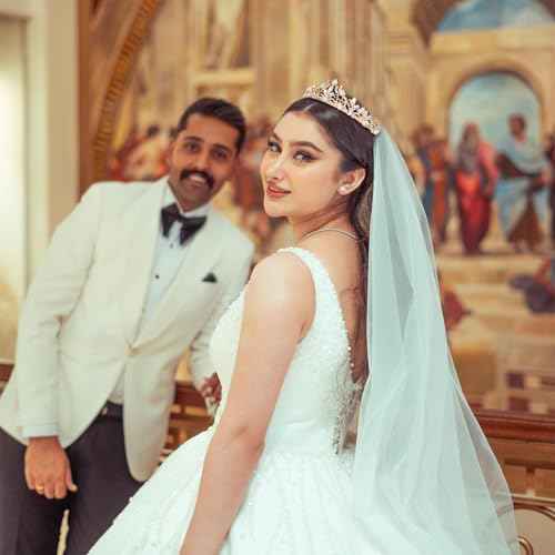 Gold Wedding Crown Crystal Tiara for Women Queen Crowns Princess Headband Rhinestones Tiaras for Bride Sparkle Hair Accessories for Birthday Prom Pageant Party