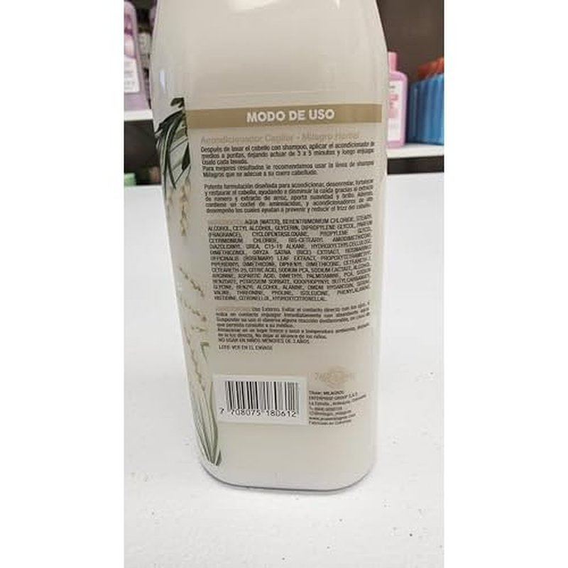 Milagros Shampoo y Acondicionador Herbal - Romero, Jengibre y Arroz 100% natural | Combate caida del cabello y promueve su crecimiento.