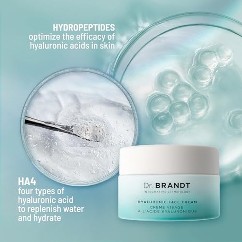 Dr. Brandt Needles No More Hyaluronic Face Cream - Long-Lasting Plumping Hydrator for Dehydrated & Dry Skin - 1.7 oz