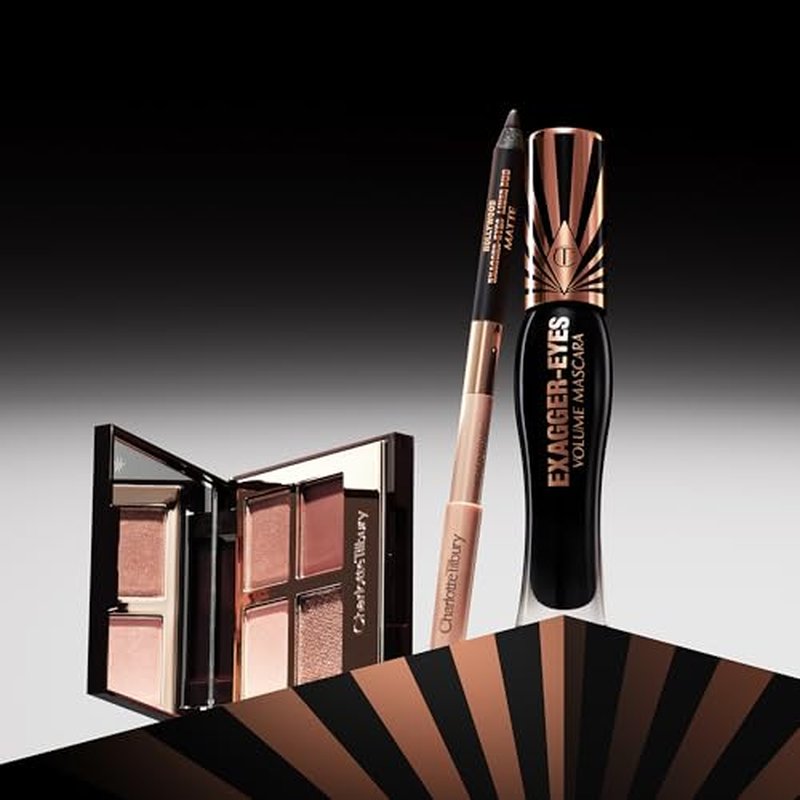 Charlotte Tilbury Bigger, Brighter Eyeshadow Palette - Shimmer & Satin Matte Eyeshadow Quad with a Rich Powder Formula - Includes 4 Complementary Shades - Exagger-Eyes