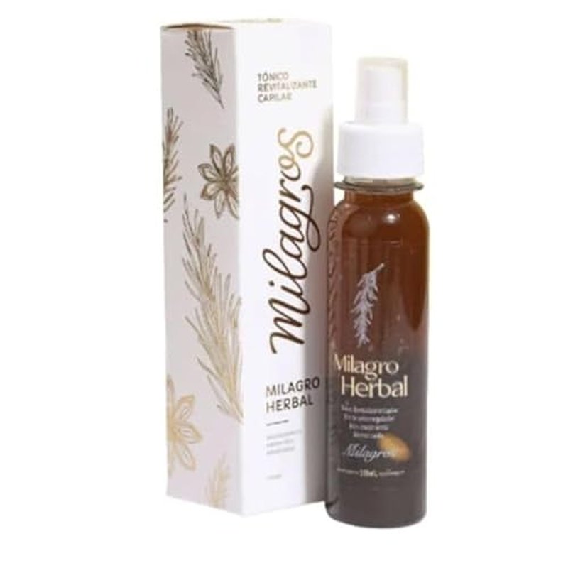 Generic T?nico Milagro Herbal Formula anticaida, crecimiento capilar | Tonico Capilar | seborregulador revitalizante 3.71 oz, Brown Clear