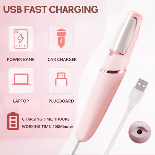 Callus Remover for Feet, ZABOUL Electric Foot Callus Remover Rechargeable Pedicure Tools Smooth Pedicure Wand Electronic Foot File, Feet Care for Removes Dry Hard & Dead Skin Ideal Gift
