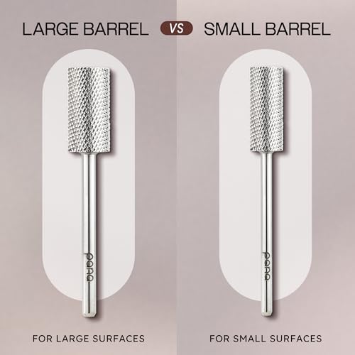 PANA Flat Top Small Barrel 3/32" Shank Size - (Silver, Fine Grit) - Fast remove Acrylic or Hard Gel Nail Drill Bit for Manicure Pedicure Salon Professional or Beginner
