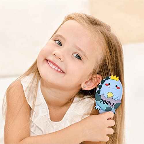 Toddler Detangler and Massage Brush - Mini Air Cushion Brush for Kids' Thin Hair - Blue