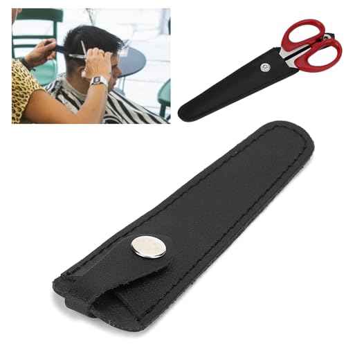 Black Leather Compact Scissor Case, Salon Hair Scissors Safety Sheath Bag, Professional Hair Cutting Scissors Cover, Portable, Hairdressers Tools