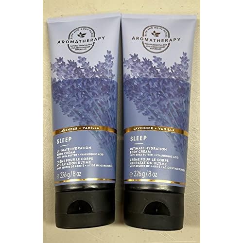 Bath and Body Works Aromatherapy Ultimate Hydration Body Cream 8 Oz. 2 Pack (Lavender Vanilla)