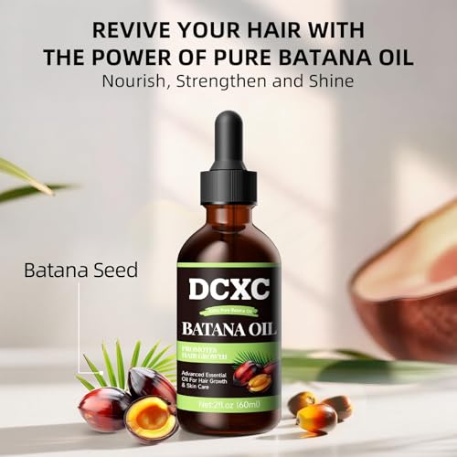 100% Pure & Natural Batana Oil for Hair Growth - Strengthens Hair, Reduces Breakage and Hair Loss, Enhances Shine - Nourishment For All Hair Types - 60ml