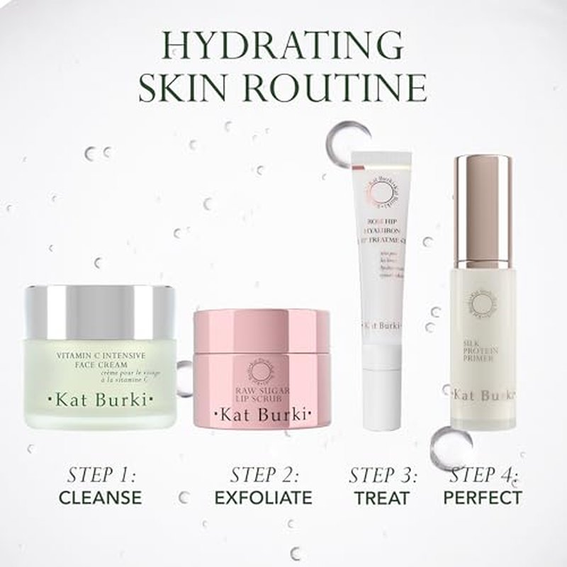 Kat Burki Rose Hip Seed Lip Treatment with Hyaluronic Acid & Retinol, Glossy Moisturizing Balm Reduces the Appearance of Fine Lines, Plumps & Hydrates, 0.5 Fl Oz