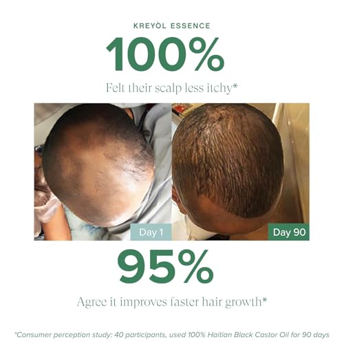 Kreyol Essence - Haitian Black Castor Oil for Skin and Hair, Glass Bottle | Cold Pressed | Hexane Free | Fuller-Looking Hair