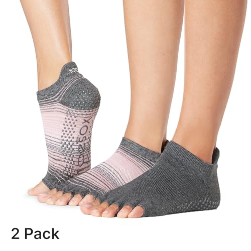 Grip Half Toe Low Rise 2 Pack Charcoal and Echo Small