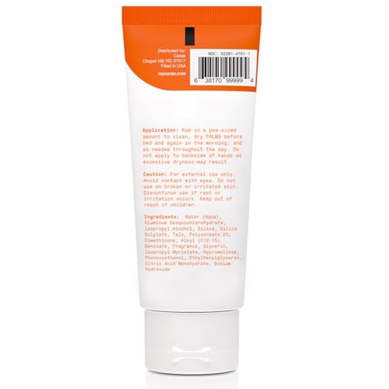 Carpe Sweat Absorbing Hand Lotion, A dermatologist-recommended, smooth lotion that helps stop hand sweat, Great for hyperhidrosis (Warm Vanilla)