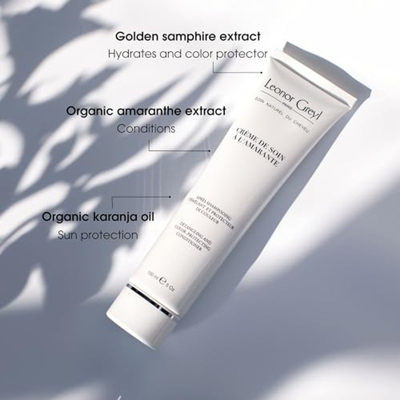 Leonor Greyl Paris - Creme De Soin a L'Amarante - Detangling and Color-Protecting Conditioner - Gluten Free & Vegan, 94% Natural Ingredients - Deep Smoothing Conditioner (5 Oz)