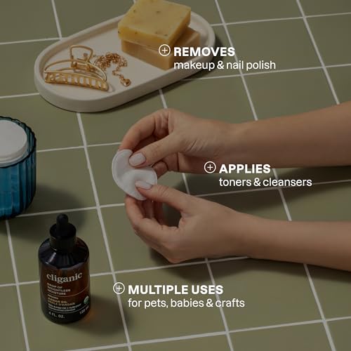 Cliganic Premium 100% Cotton Makeup Remover Pads 540 Count, (Pack of 6)